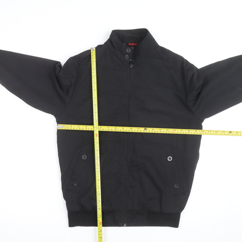 Burton Menswear London Men's Black Bomber Jacket Size S Cotton Blend