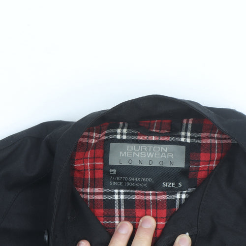 Burton Menswear London Men's Black Bomber Jacket Size S Cotton Blend