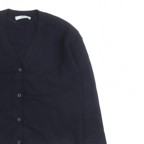 MNG Men's Black XS V-Neck Button Cardigan Knit Jumper