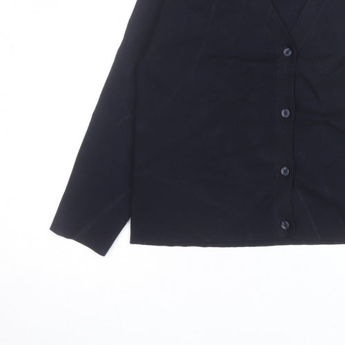 MNG Men's Black XS V-Neck Button Cardigan Knit Jumper