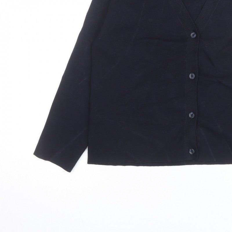 MNG Men's Black XS V-Neck Button Cardigan Knit Jumper