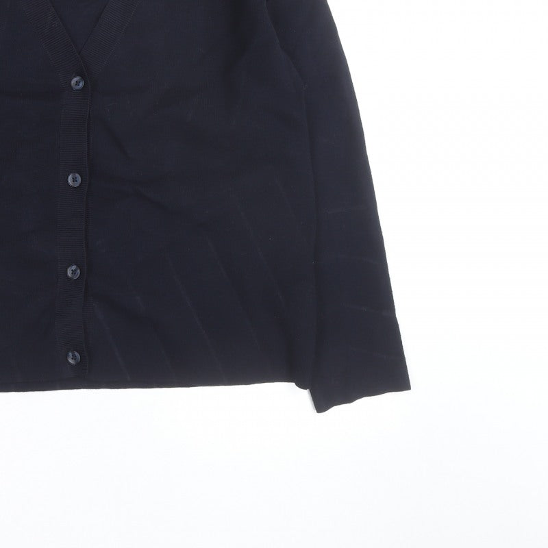 MNG Men's Black XS V-Neck Button Cardigan Knit Jumper