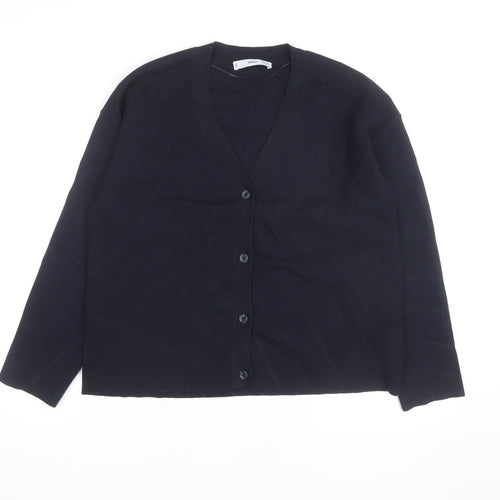 MNG Men's Black XS V-Neck Button Cardigan Knit Jumper