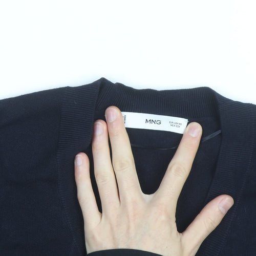 MNG Men's Black XS V-Neck Button Cardigan Knit Jumper