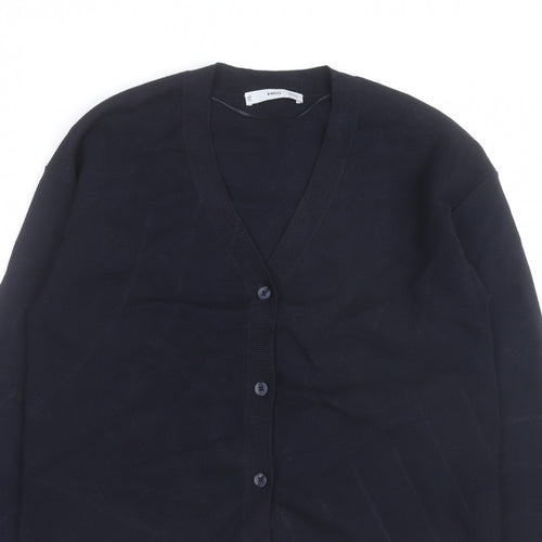 MNG Men's Black XS V-Neck Button Cardigan Knit Jumper
