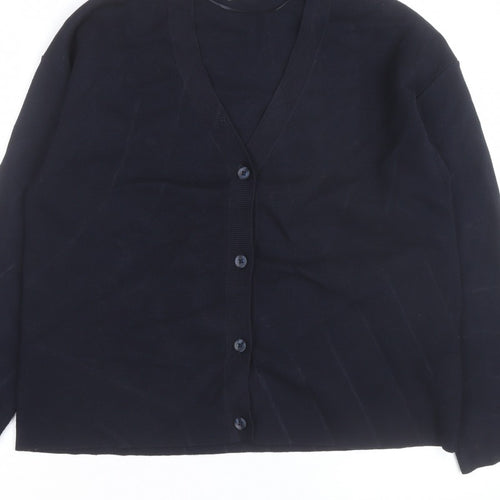 MNG Men's Black XS V-Neck Button Cardigan Knit Jumper