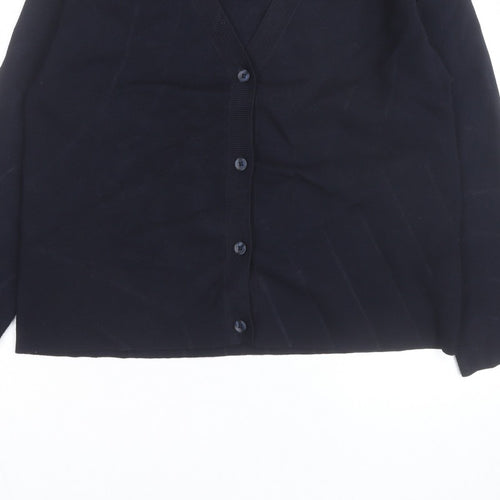 MNG Men's Black XS V-Neck Button Cardigan Knit Jumper