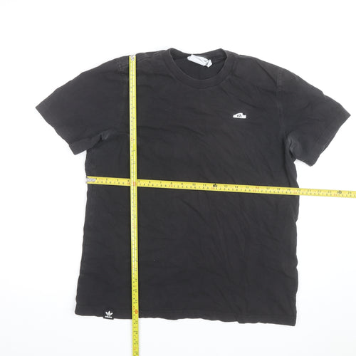Adidas Mens Black Crew Neck Short Sleeve Cotton T-Shirt Size M