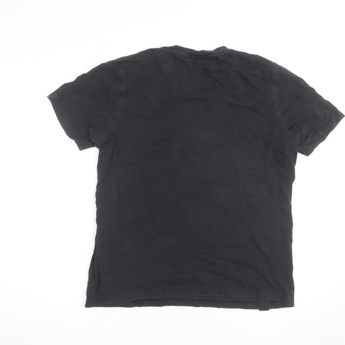 Adidas Mens Black Crew Neck Short Sleeve Cotton T-Shirt Size M