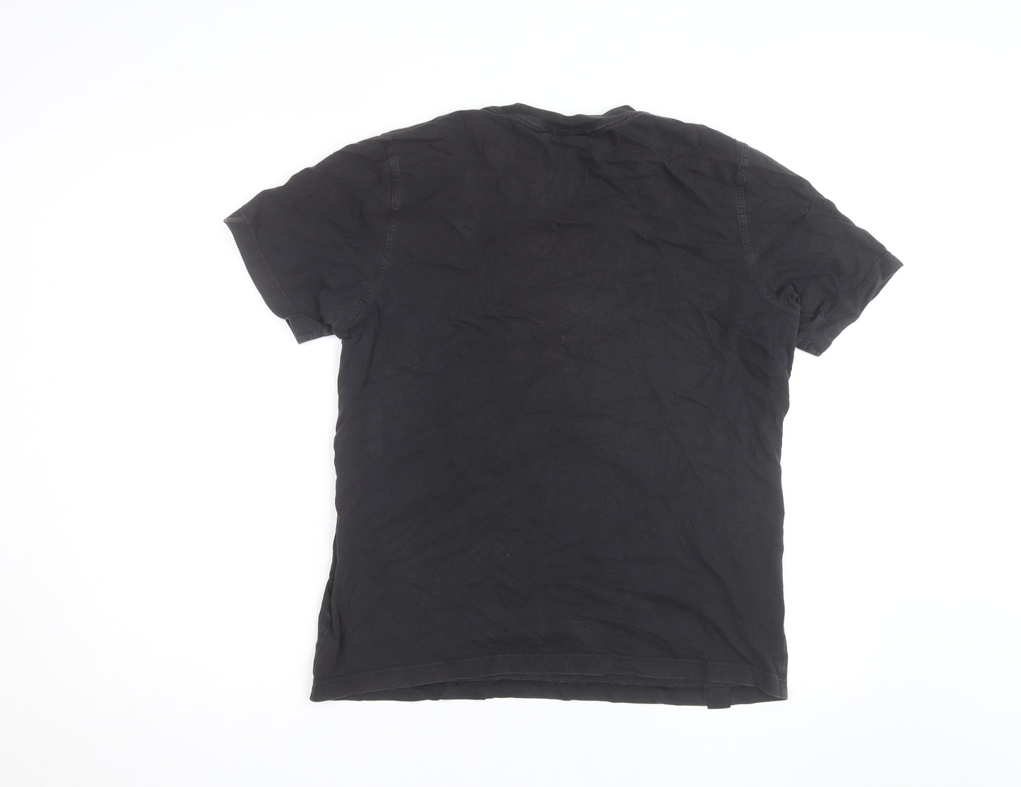 Adidas Mens Black Crew Neck Short Sleeve Cotton T-Shirt Size M