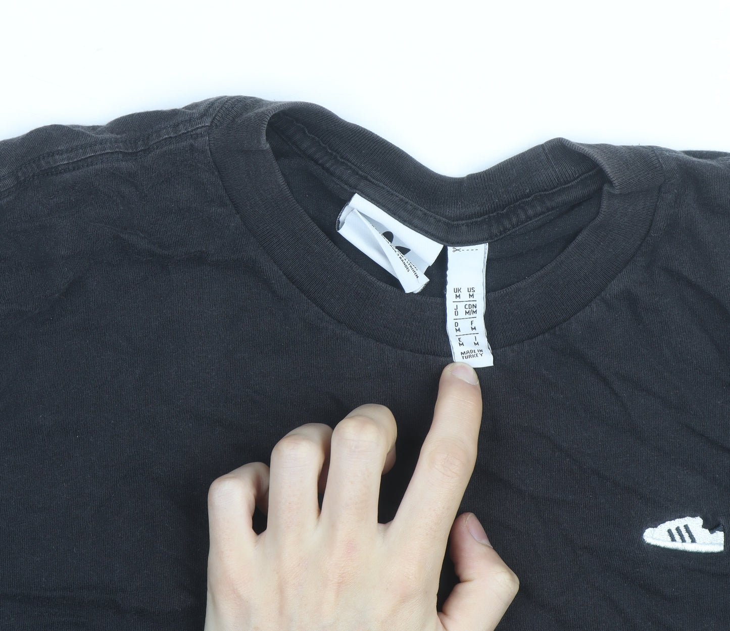 Adidas Mens Black Crew Neck Short Sleeve Cotton T-Shirt Size M