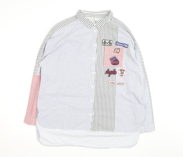 By Henry Holland Women's Multicoloured Striped Button-Up Shirt Size 18