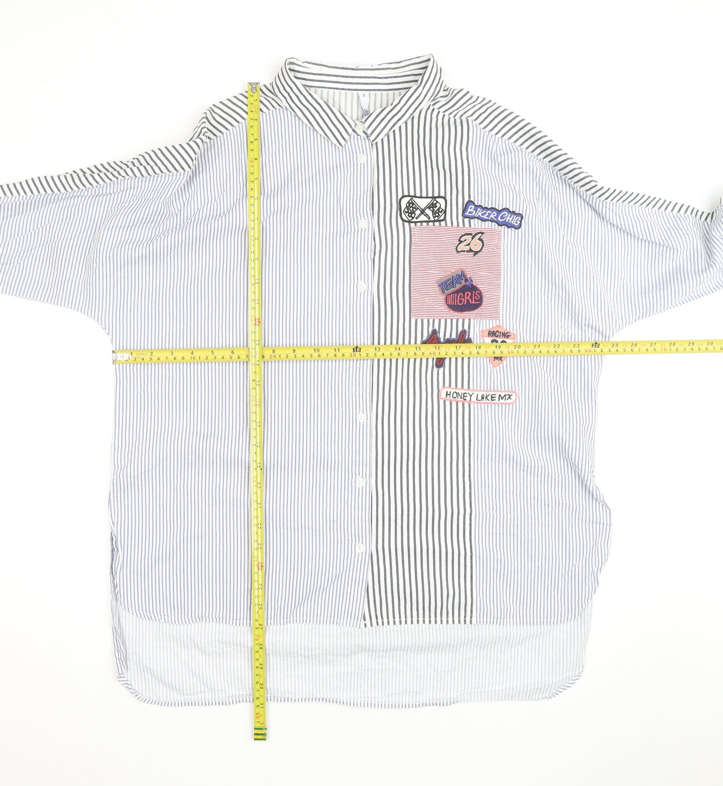 By Henry Holland Women's Multicoloured Striped Button-Up Shirt Size 18
