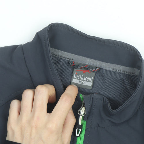 First Ascent Men's Black 2XL Soft Shell Jacket Outdoor Hiking Windproof