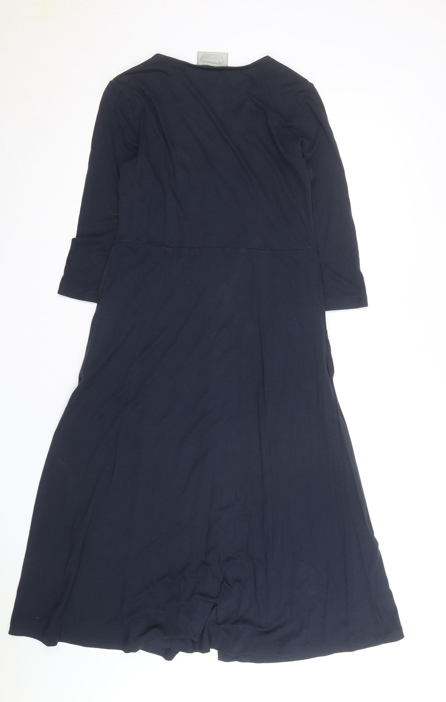 Schöffel Women Blue Midi Shirt Dress Size 12 Button Up Casual