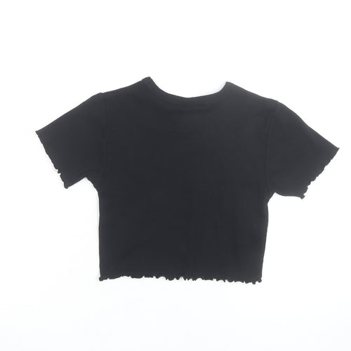 ZARA Women’s Black Cropped Western Rodeo Graphic T-Shirt Size S