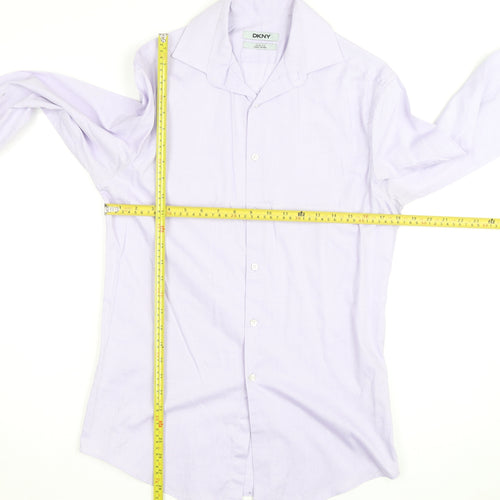 DKNY Women's Purple Slim Fit Long Sleeve Button-Up Shirt M