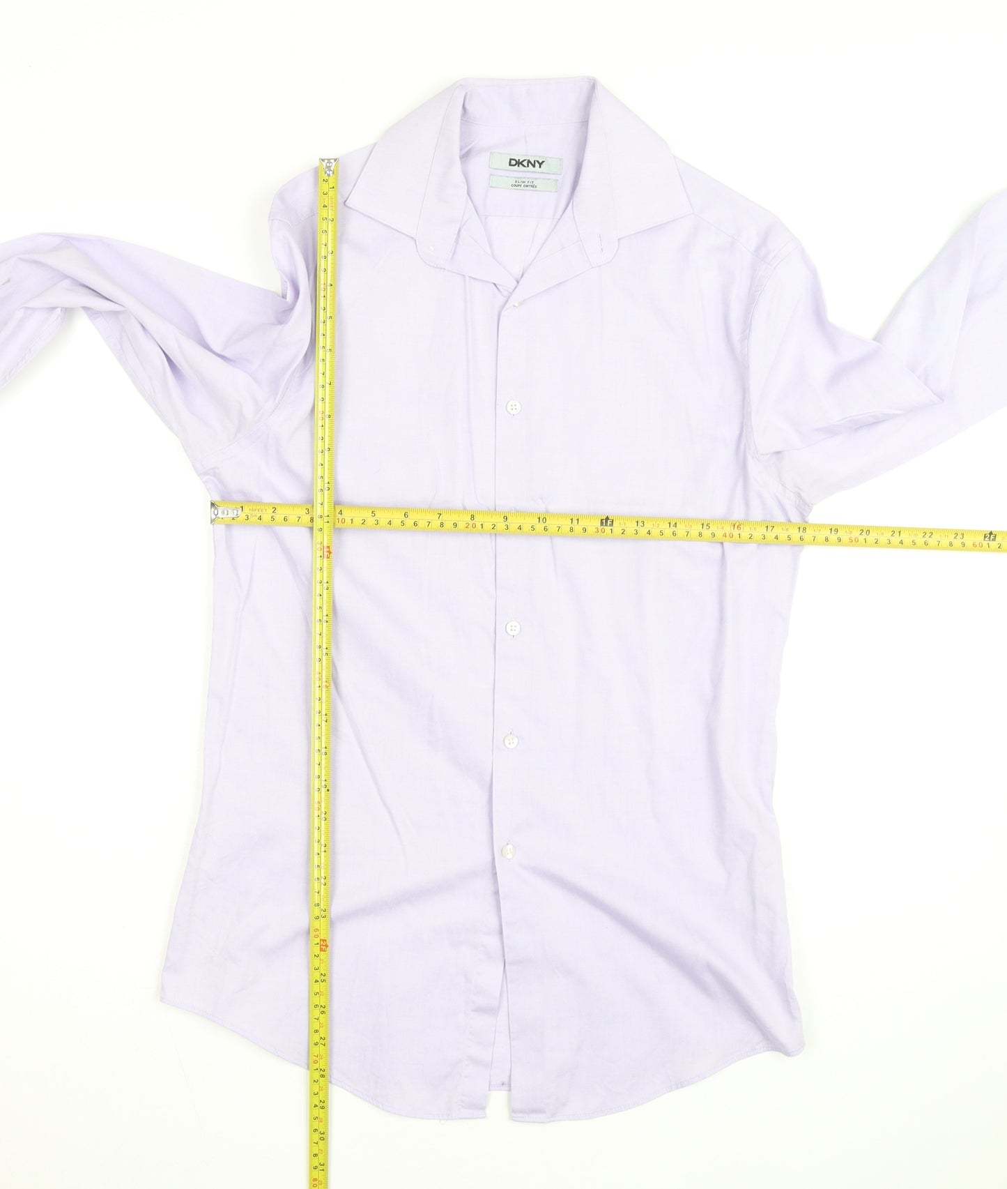 DKNY Women's Purple Slim Fit Long Sleeve Button-Up Shirt M