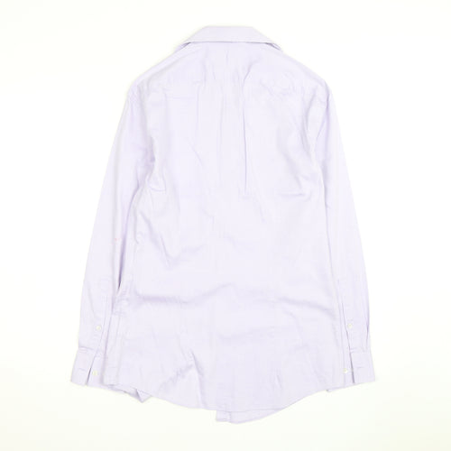 DKNY Women's Purple Slim Fit Long Sleeve Button-Up Shirt M