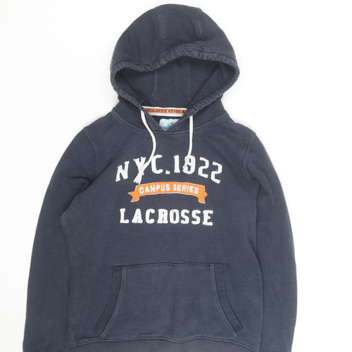 Authentic Apparel Co. Women’s Navy Blue Pullover Hoodie Size 10 Lacrosse Print