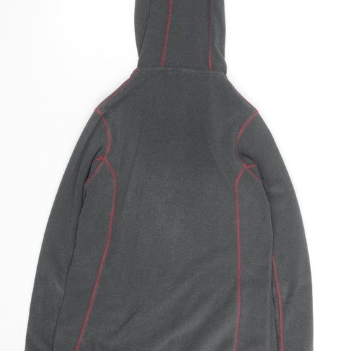 Ayacucho Women Grey Pink Full Zip Fleece Hoodie Size M
