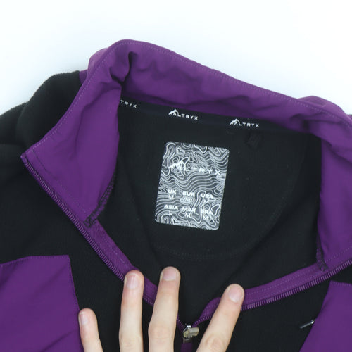 Altryx Men's Black & Purple Fleece Windbreaker Jacket Size M