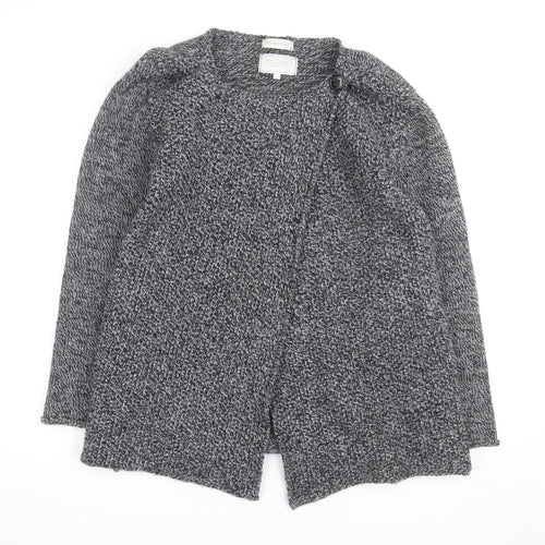 Peregrine Women Grey Wool Cardigan L Long Sleeve Knitted Sweater
