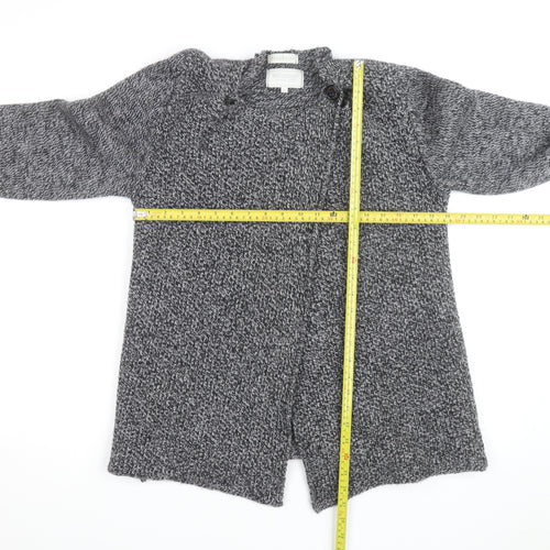 Peregrine Women Grey Wool Cardigan L Long Sleeve Knitted Sweater