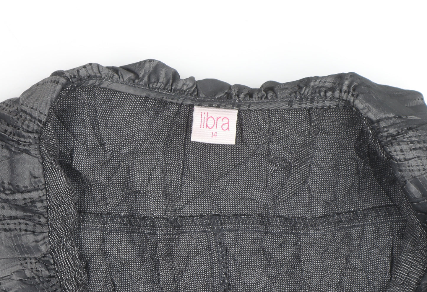 Libra Women’s Grey Ruffle Long Sleeve Blouse Size 14