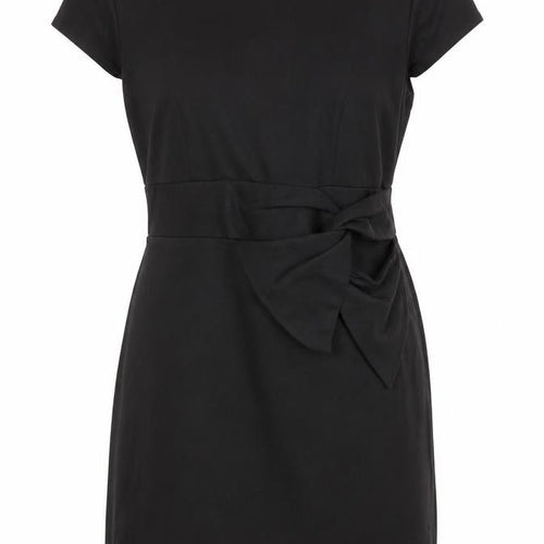 Laura Ashley Women's Black Size 8 Bow Sheath Knee Length Dress