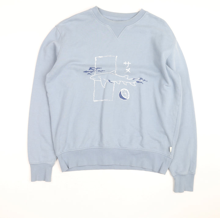 Marks and Spencer Men's Blue Shark Graphic Pullover Sweatshirt Medium