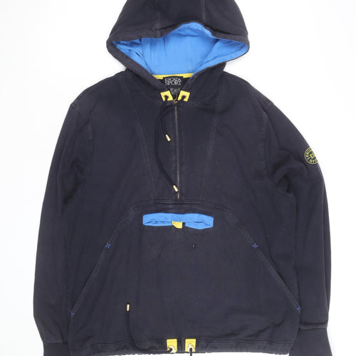 Escada Sport Unisex Blue XL Pullover Hoodie Classic Cotton Blend
