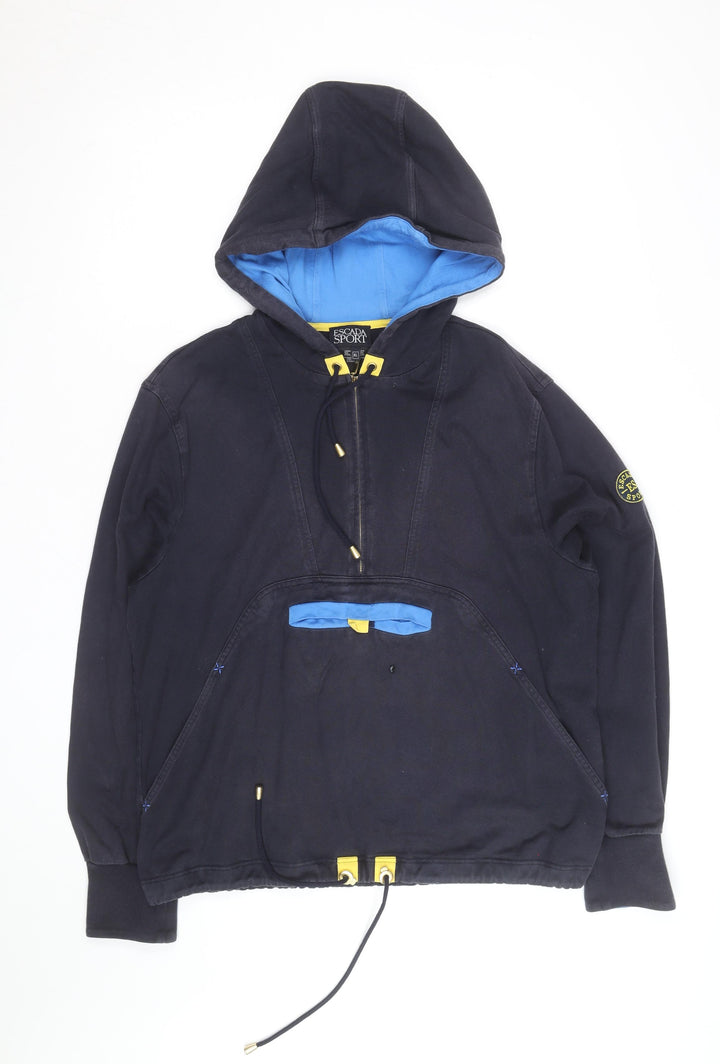Escada Sport Unisex Blue XL Pullover Hoodie Classic Cotton Blend