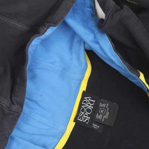 Escada Sport Unisex Blue XL Pullover Hoodie Classic Cotton Blend