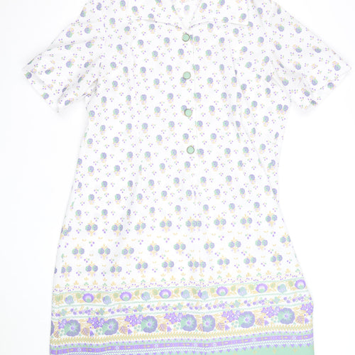 C&A Women’s White Floral Collared Shirt Dress Size 24