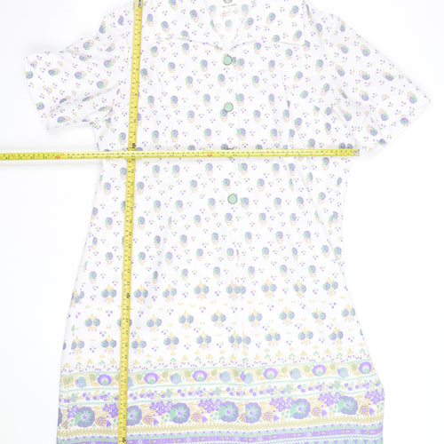 C&A Women’s White Floral Collared Shirt Dress Size 24