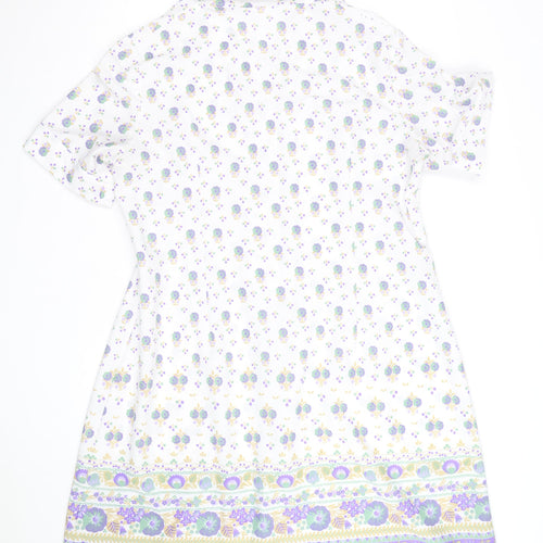 C&A Women’s White Floral Collared Shirt Dress Size 24