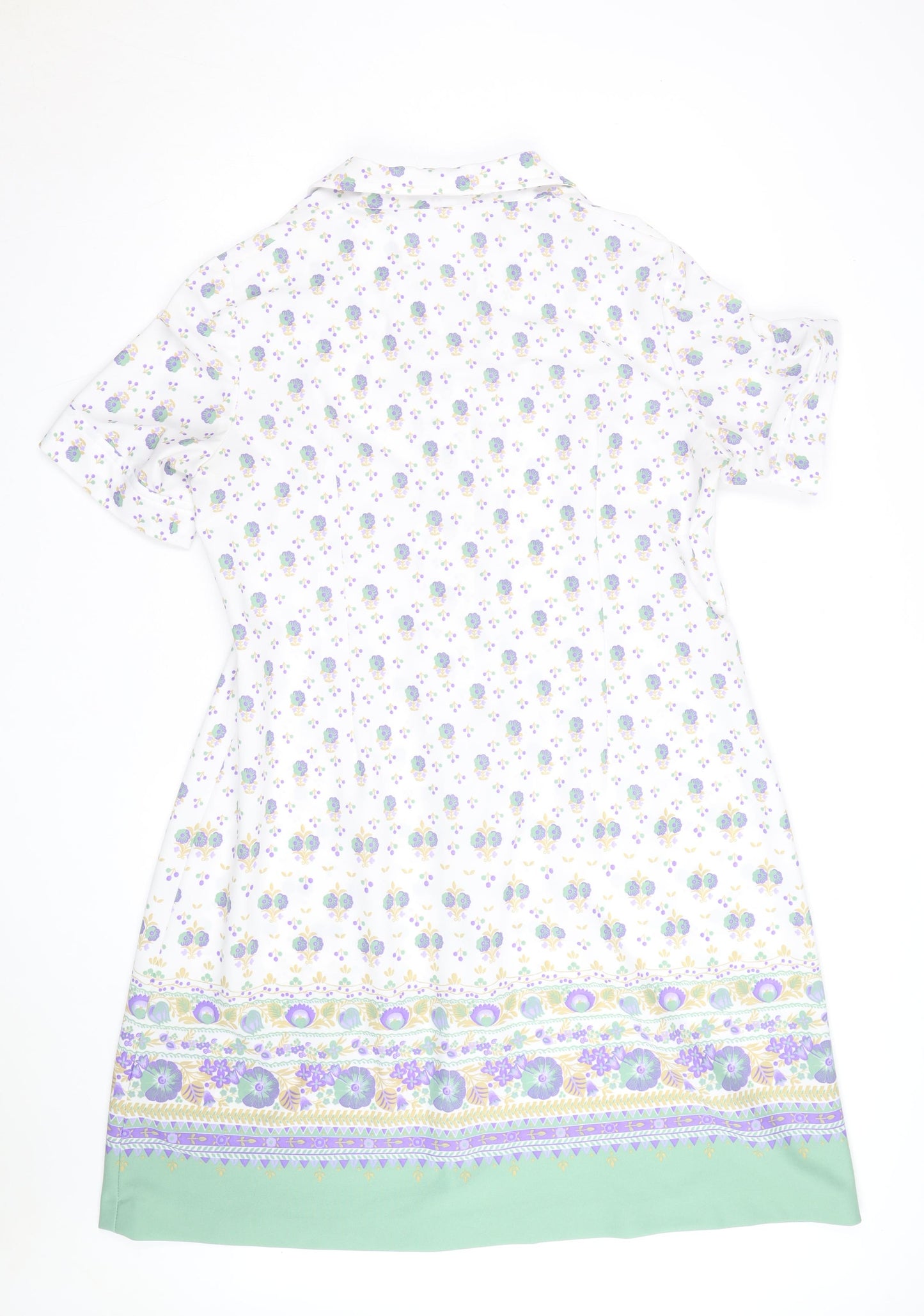 C&A Women’s White Floral Collared Shirt Dress Size 24