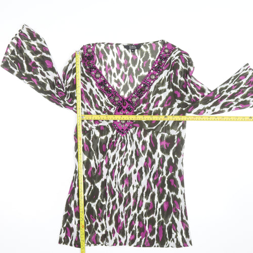 STAR by Julien Macdonald Womens Multicoloured Beaded Tunic Blouse Size 10