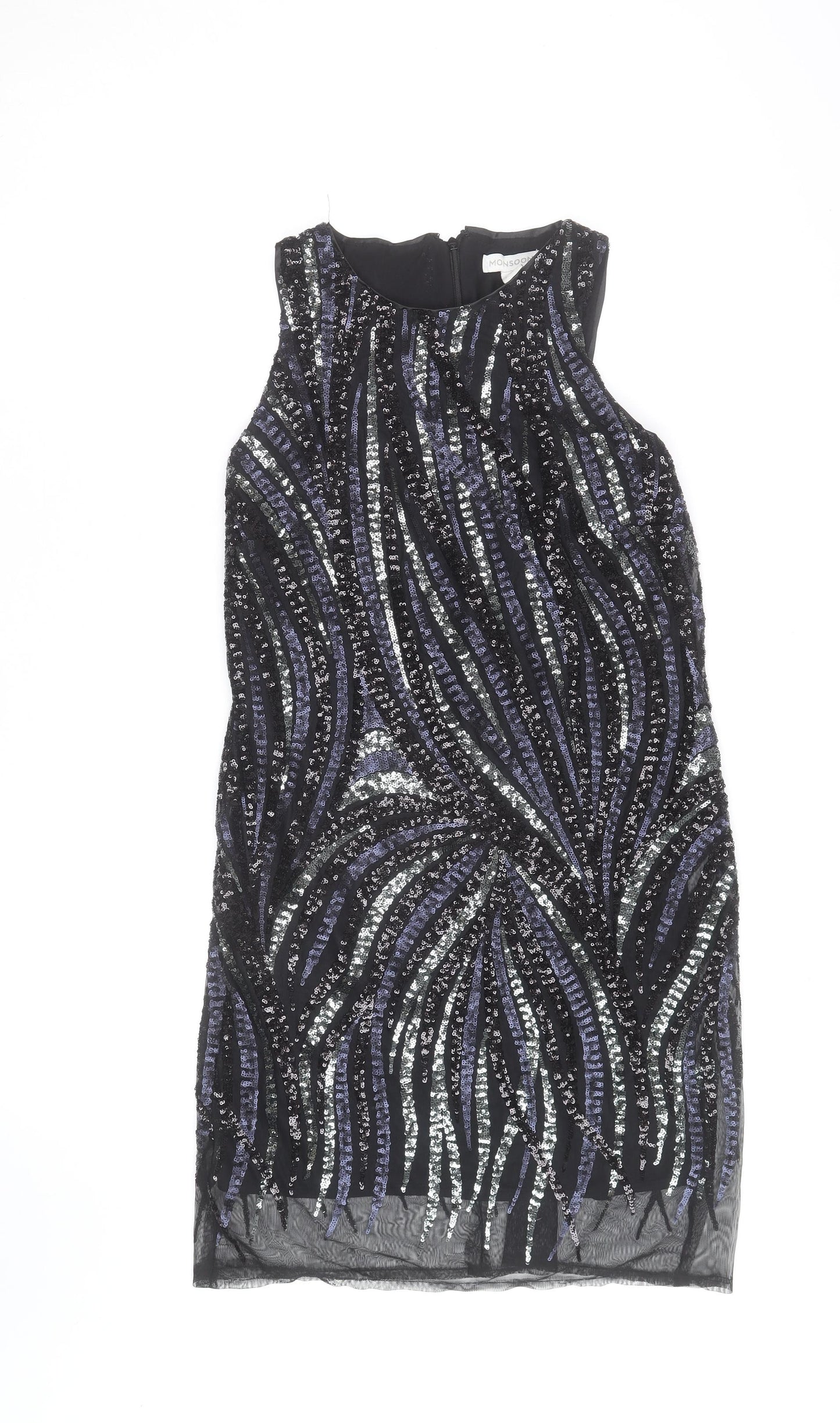 Monsoon Women’s Black Sequin Shift Party Dress Size 8