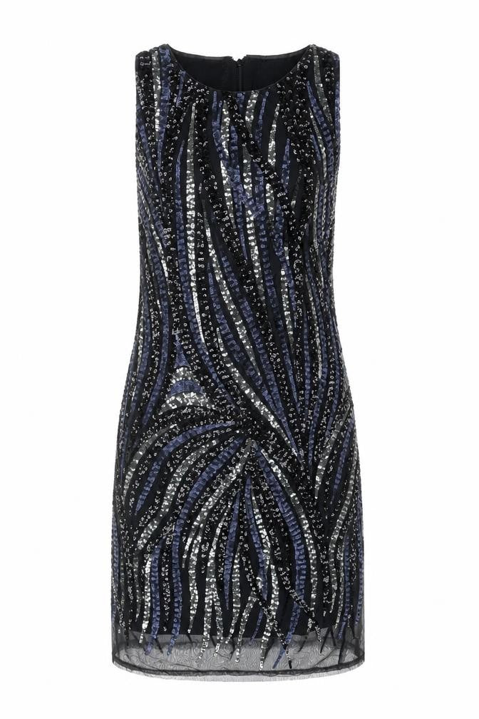 Monsoon Women’s Black Sequin Shift Party Dress Size 8