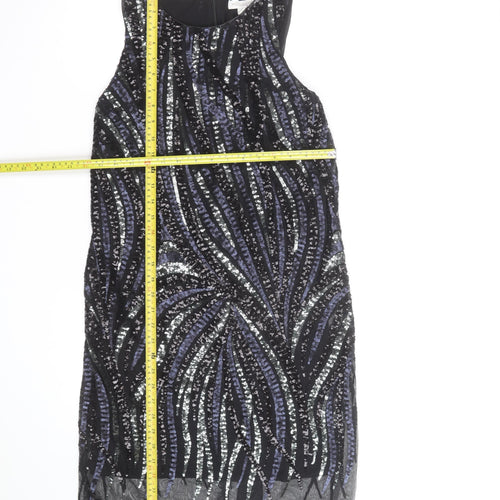 Monsoon Women’s Black Sequin Shift Party Dress Size 8