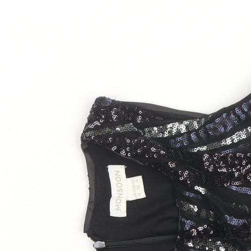 Monsoon Women’s Black Sequin Shift Party Dress Size 8