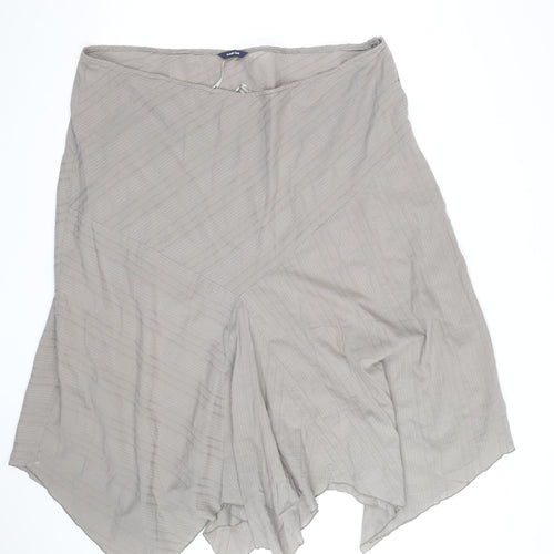 East Coast Women Beige Asymmetric Midi Skirt Size 26 Cotton