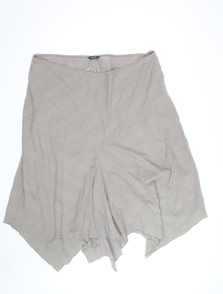 East Coast Women Beige Asymmetric Midi Skirt Size 26 Cotton