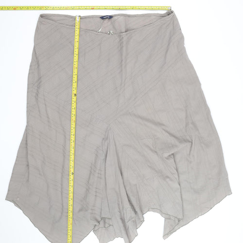 East Coast Women Beige Asymmetric Midi Skirt Size 26 Cotton
