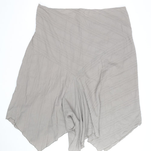 East Coast Women Beige Asymmetric Midi Skirt Size 26 Cotton