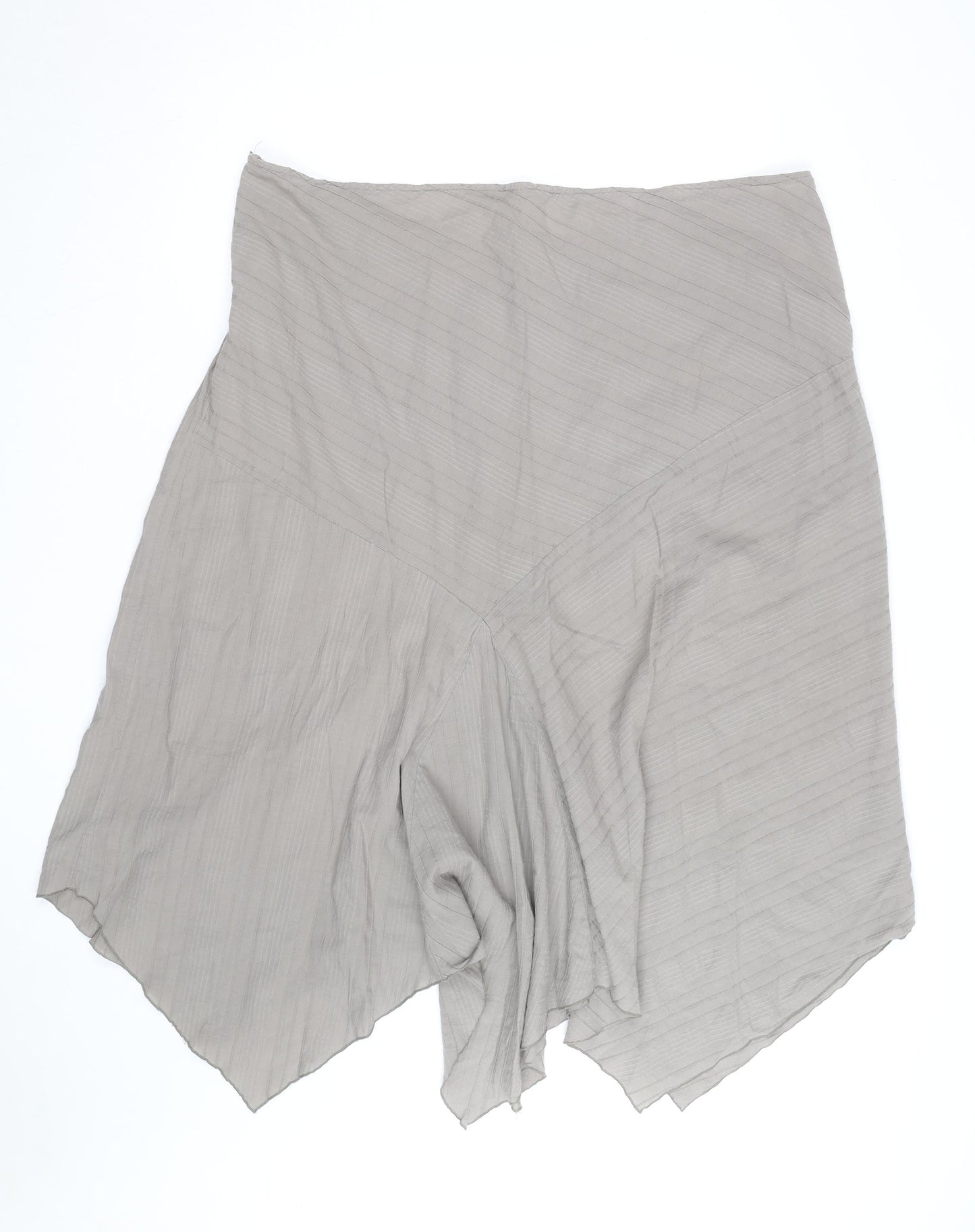East Coast Women Beige Asymmetric Midi Skirt Size 26 Cotton