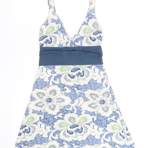 Patagonia Women Blue Floral A-Line Knee Length Cotton Dress S
