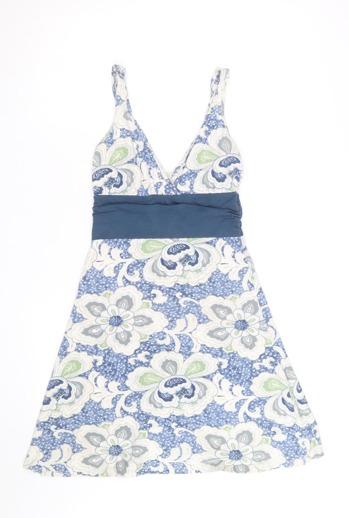 Patagonia Women Blue Floral A-Line Knee Length Cotton Dress S